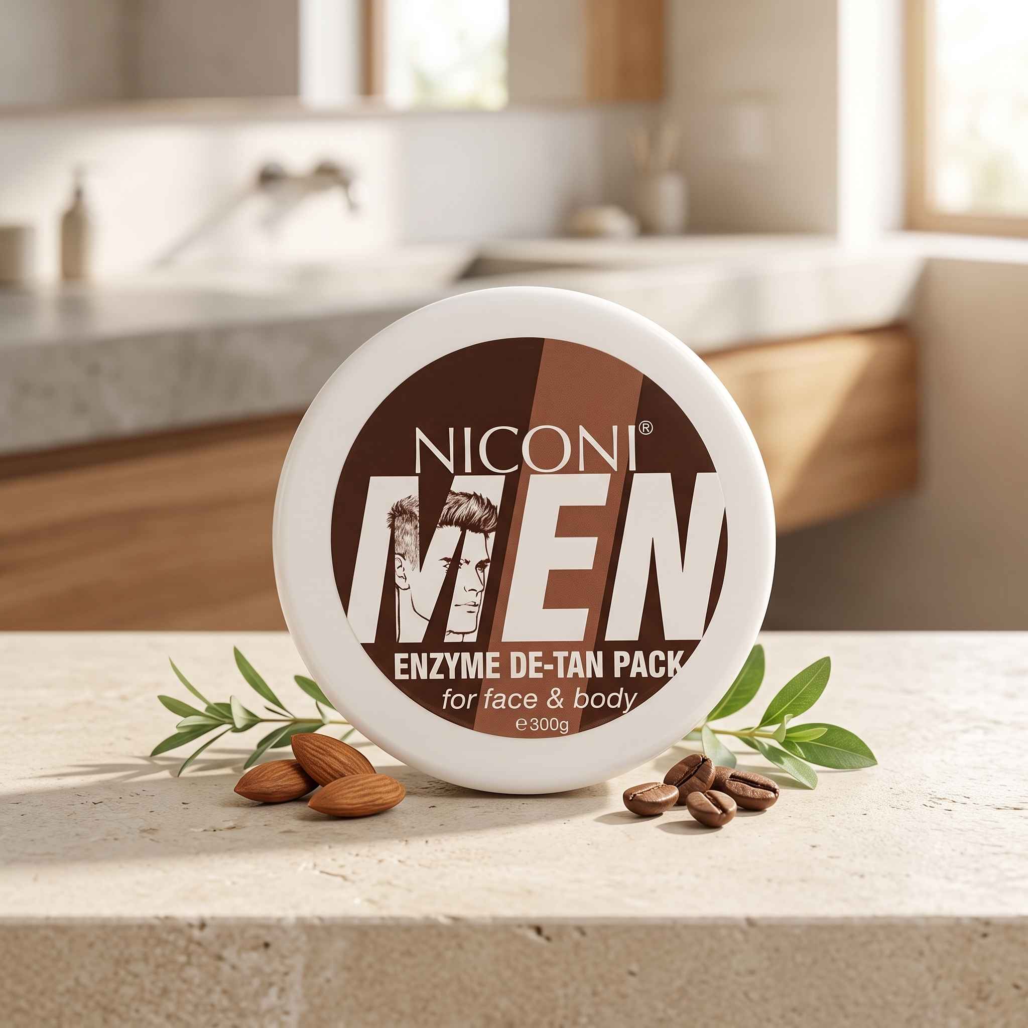 Niconi Men De Tan pack Face & Body Original | Enzyme Tan Removal Mask | Skin Brightening & Deep Cleansing
